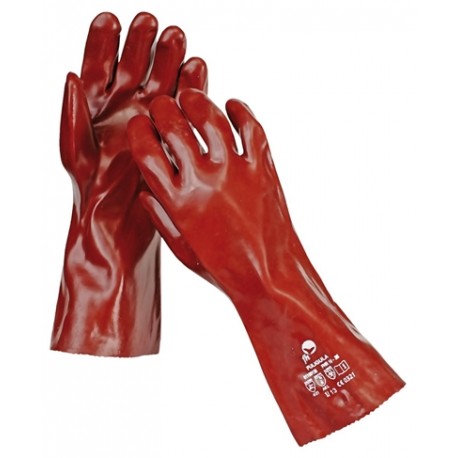 Mănuși pentru protecție chimică, imersate în PVC, 35 CM, FULIGULA