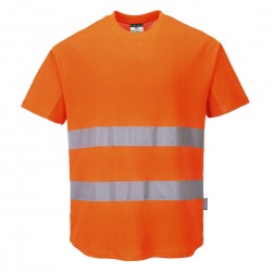 Tricou Hi-Vis din bumbac cu insertii de plasa Mesh, C394